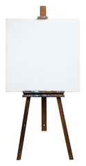 PNG Blank canvas painting supplies studio.