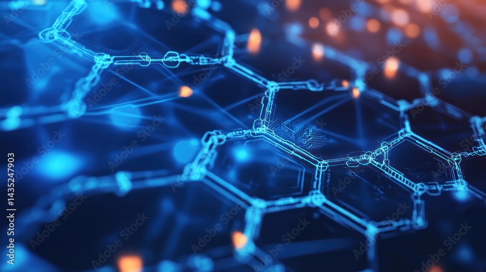 Poster Abstract network of interconnected hexagonal structures