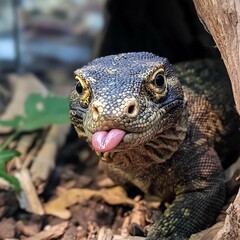 Obraz premium lizard on a tree