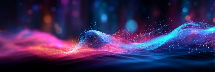 Abstract Digital Waves of Light and Color