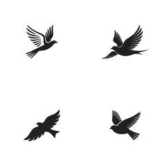 Obraz premium set of silhouettes of birds vector illustration.