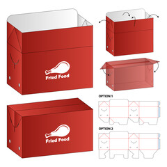 Fried Food Packaging Box Template Design