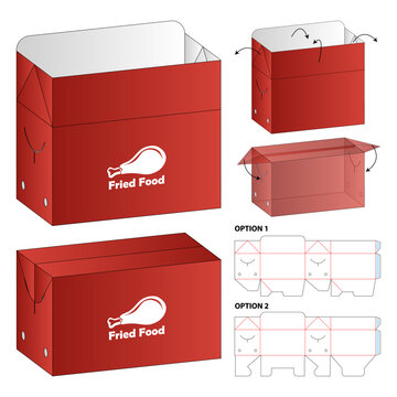 Fried Food Packaging Box Template Design