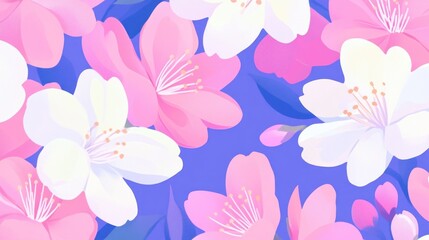 Fototapeta premium Vibrant cherry blossoms in pastel shades.