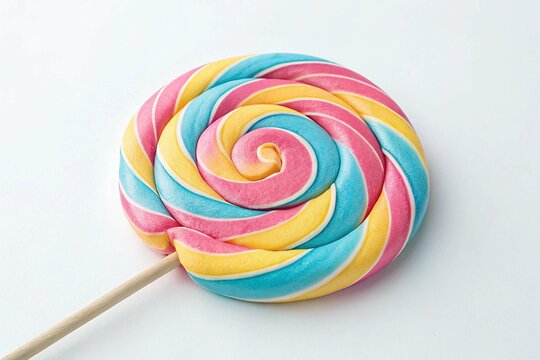 Colorful lollipop with swirls isolated on white background 
