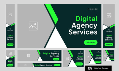 Best digital agency web bundle banner design for social media post, digital marketing agency web set banner design, fully customizable eps 10 file format