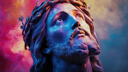 Jesus Christ, The savior of mankind. 5:2 Banner. Generative AI
