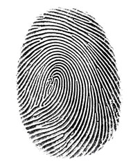 black fingerprint isolated on white background