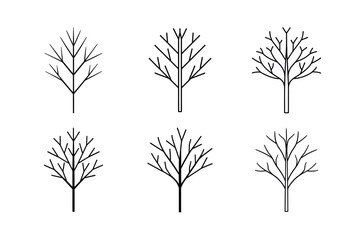 Obraz premium Stylized Tree Icons for Nature Themes