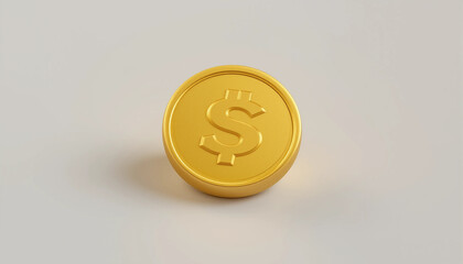 Gold coin with dollar sign