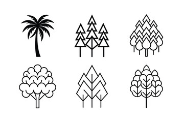 Unique Forest Tree Graphic Icon