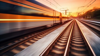 Train Tracks at Sunset