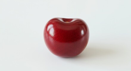 Single Cherry Close-up Against White Background