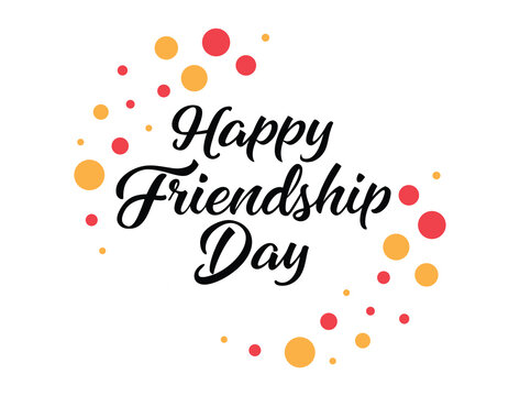 Happy international friendship day typography vector illustration