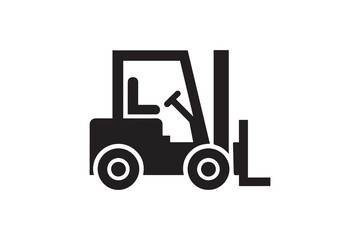 Naklejka premium simple and unobtrusive Forklift vector silhouette illustration isolated in white background