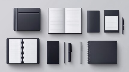 Minimalist planner pages templates. Organizer page, diary and daily control book. Life planners, weekly and days organizers or office schedule list. Graphic organization paper vector set