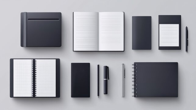 Minimalist planner pages templates. Organizer page, diary and daily control book. Life planners, weekly and days organizers or office schedule list. Graphic organization paper vector set - Powered by Adobe