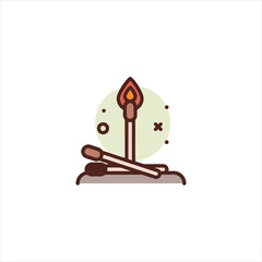 vector illustration of a burning candle
