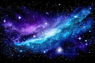 Obraz premium Majestic cosmic vista of a nebula with vibrant hues of blue and purple in deep space astronomy artwork