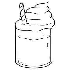 dalgona coffee illustration hand drawn outline vector