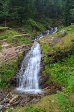 A beautiful waterfall on the way to Rotang Pass from Manali (Himachal Pradesh, India)