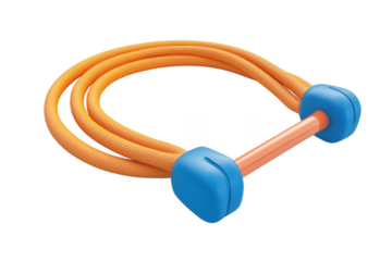 Resistance band exercise tool isolated on transparent background