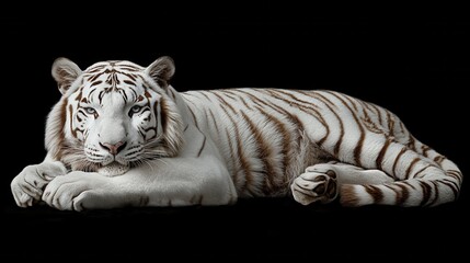 beautiful portrait of a white tiger