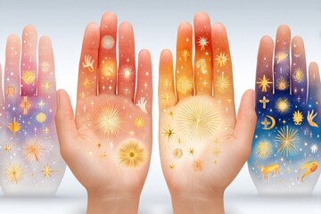 Hands Embracing Symbols of Faiths and Unity for World Interfaith Harmony Week Celebration