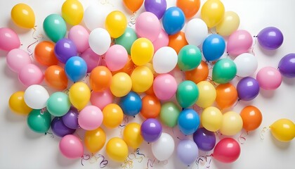 A cheerful array of colorful balloons creates a festive and joyful scene, perfect for celebrations.