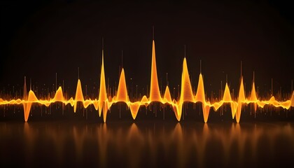 Vibrant golden waveform illuminates, creating a dynamic and visually striking presentation.