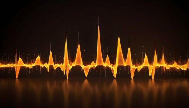 Vibrant golden waveform illuminates, creating a dynamic and visually striking presentation.