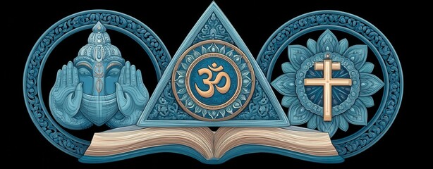 Interfaith Harmony Symbolism for World Harmony Week Celebrations and Events in a Vibrant Artistic Design