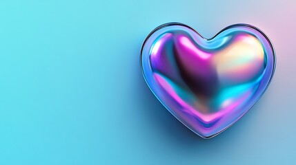 Iridescent Heart with Pastel Background. (1)