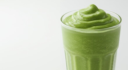 Realistic Matcha Frappe Blended Drink Product Display for Ads and Promotion Isolated on White Background for Restaurant Menu and Summer Refreshment