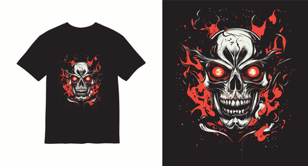 Graffiti skull graphic vector t-shirt design