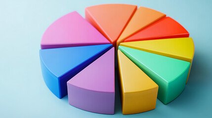 Obraz premium A colorful pie chart with a large segment for savings, showing a visual budget breakdown. 