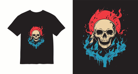 Graffiti skull graphic vector t-shirt design