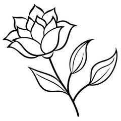 Minimal Free-Flowing Florals Vector on White