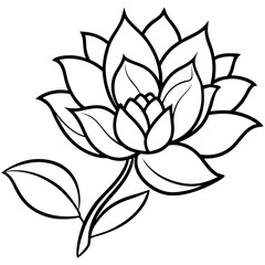 Fototapeta premium Minimal Free-Flowing Florals Vector on White