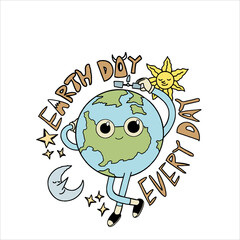 earth day word. save the world. poster in the form of a picture of the globe