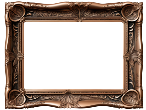 Ornate Vintage Frame with Intricate Carvings and Detailed Design
