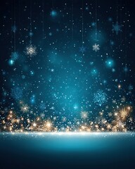 Festive winter background with sparkling snowflakes and glittering lights creating a magical atmosphere ideal for holiday themed designs and seasonal promotions