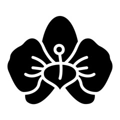 orchid flower Solid icon
