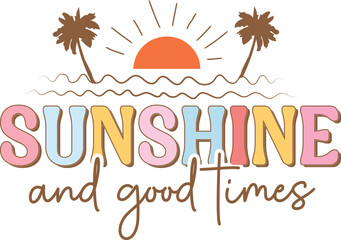 Retro Summer SVG, Summer Printable t-shirt design, Lake T-shirt Design, Beach SVG Design, Beach bum, Sweet Summer time, Sunshine SVG
