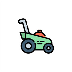 red tractor isolated on white