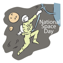 National Space Day Sign and Badge