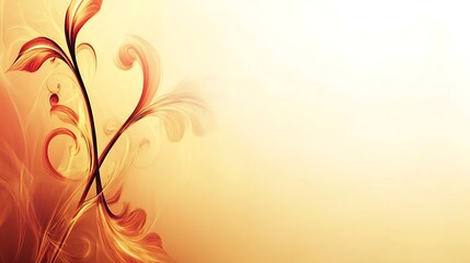 Orange Floral Design Background. (6)
