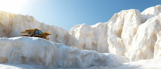 Salt Mine Landscape with Heavy Equipment