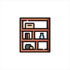 wooden shelf with books