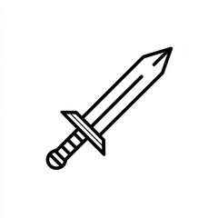 Chinese sword illustration for game asset, on white background
